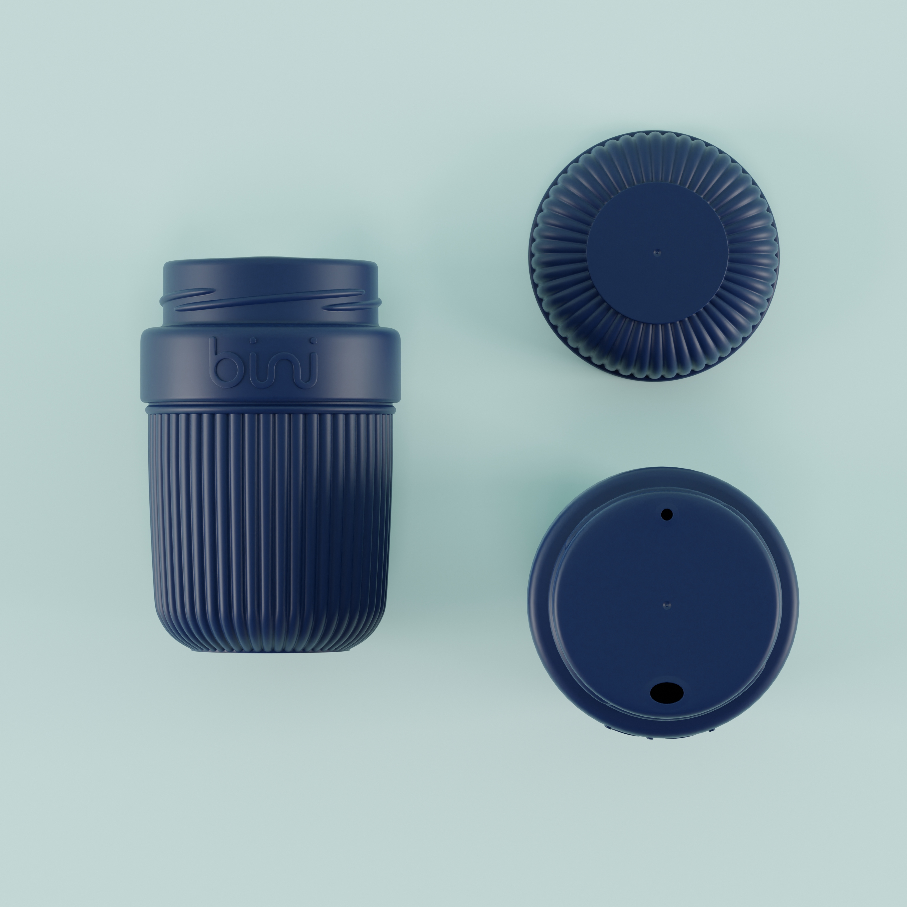 Mug nomade hermétique 350 ml – Binimug Bleu foncé